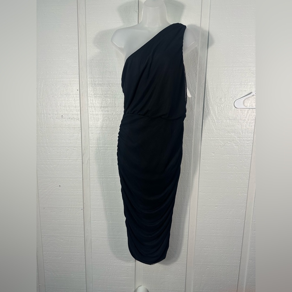 Love X Design Black One Shoulder Ruched Dress Size XL NWT